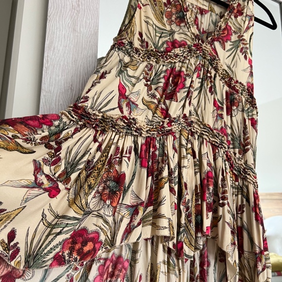 Free People v neck bohemian long shirt, XS fits medium - Picture 2 of 5